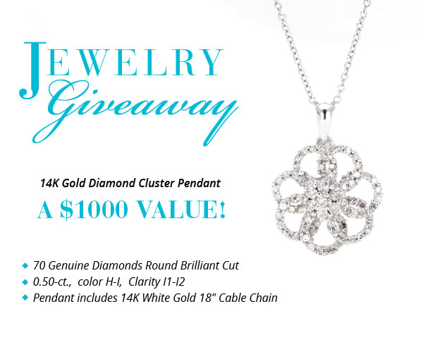 ★ Enter to WIN ★ A 14K White Gold Diamond Cluster Pendant! 